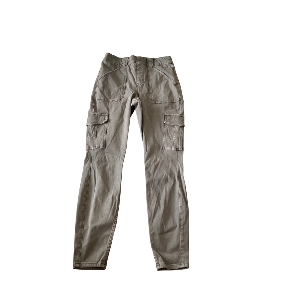 SPANX Cargo Pants Women L G Khaki Utility Pockets Straight Leg Casual - Picture 1 of 4